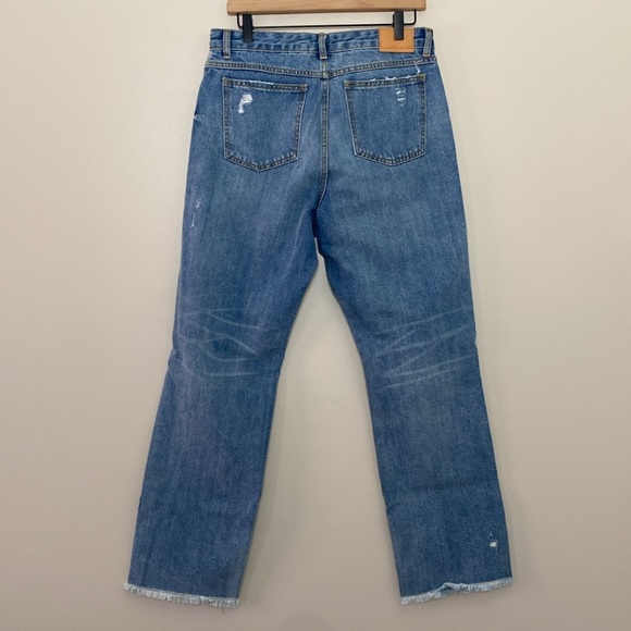 Avec Les Filles Distressed Button Fly Straight Raw Hem Jeans Size 29 - Picture 7 of 13